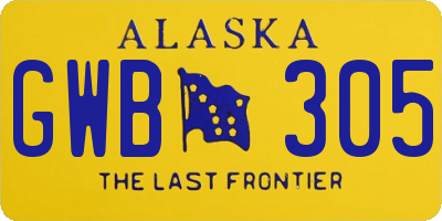 AK license plate GWB305