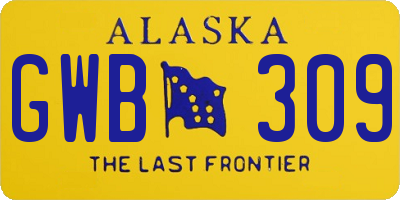 AK license plate GWB309