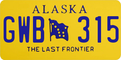 AK license plate GWB315