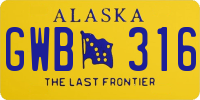 AK license plate GWB316