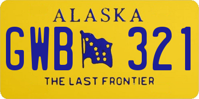 AK license plate GWB321