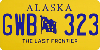 AK license plate GWB323