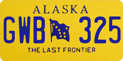 AK license plate GWB325