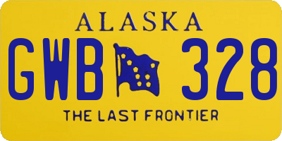 AK license plate GWB328