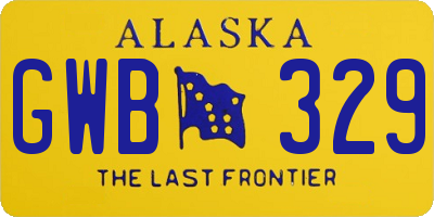 AK license plate GWB329