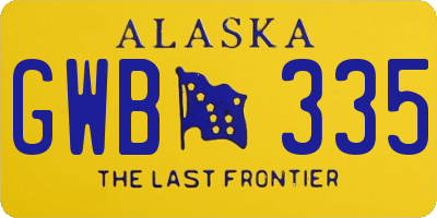 AK license plate GWB335