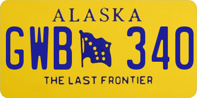 AK license plate GWB340