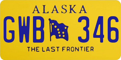 AK license plate GWB346