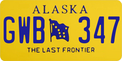 AK license plate GWB347