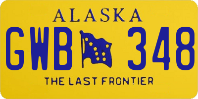 AK license plate GWB348