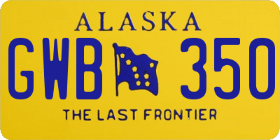 AK license plate GWB350