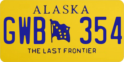 AK license plate GWB354