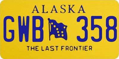 AK license plate GWB358