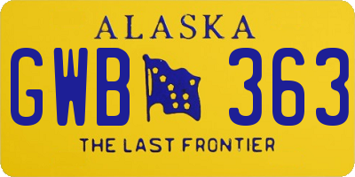 AK license plate GWB363