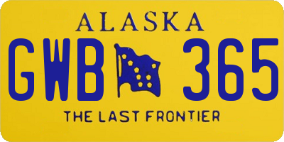 AK license plate GWB365