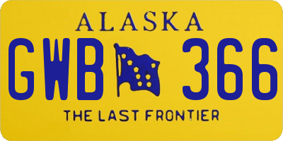 AK license plate GWB366