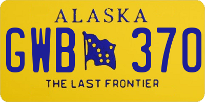 AK license plate GWB370