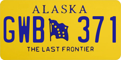 AK license plate GWB371