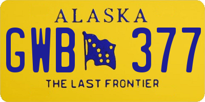 AK license plate GWB377