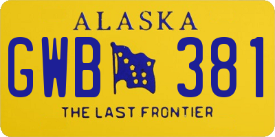 AK license plate GWB381