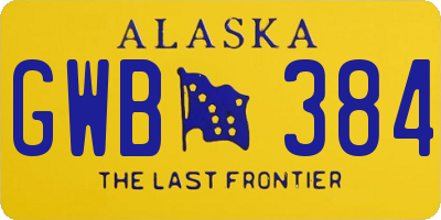 AK license plate GWB384