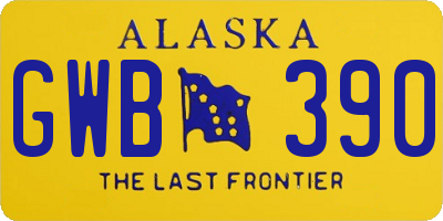 AK license plate GWB390