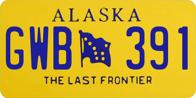 AK license plate GWB391