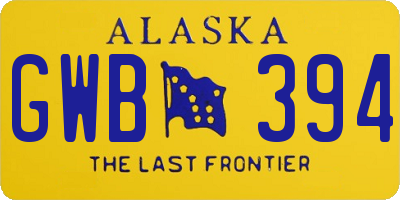 AK license plate GWB394