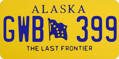 AK license plate GWB399