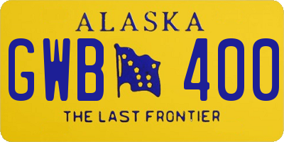 AK license plate GWB400