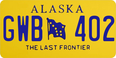 AK license plate GWB402