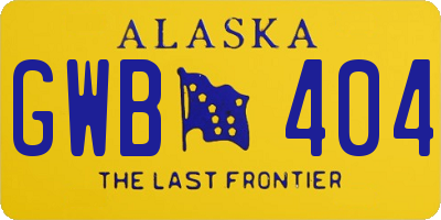 AK license plate GWB404