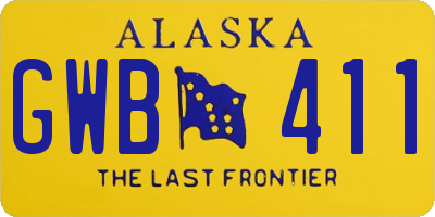 AK license plate GWB411