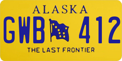 AK license plate GWB412