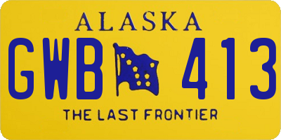 AK license plate GWB413