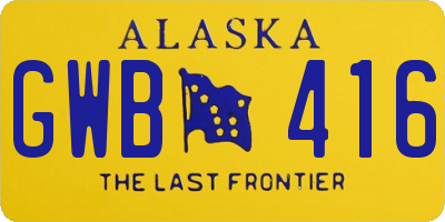 AK license plate GWB416