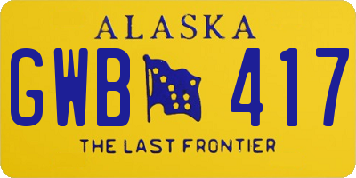 AK license plate GWB417