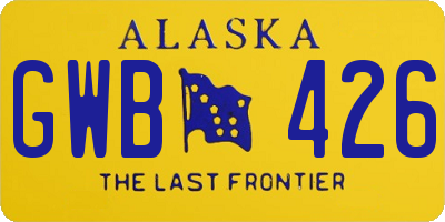 AK license plate GWB426