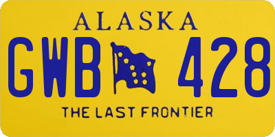 AK license plate GWB428