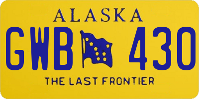 AK license plate GWB430