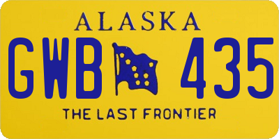 AK license plate GWB435