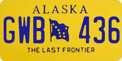 AK license plate GWB436