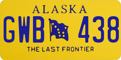 AK license plate GWB438