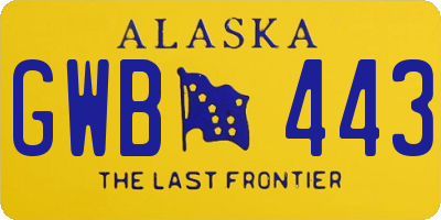 AK license plate GWB443