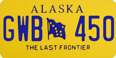 AK license plate GWB450