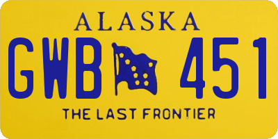 AK license plate GWB451