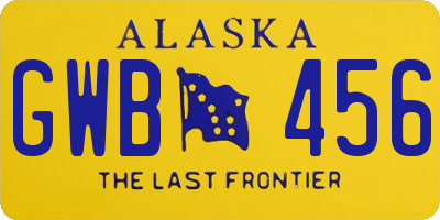 AK license plate GWB456