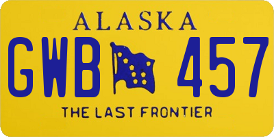 AK license plate GWB457