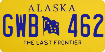 AK license plate GWB462