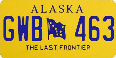 AK license plate GWB463